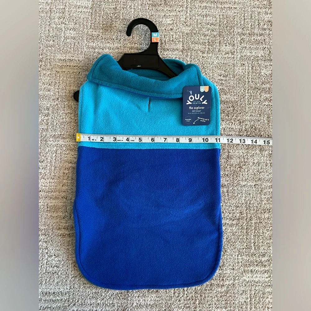 NWT - YOULY - Fleece Pet Coat - M/L - Blue‎